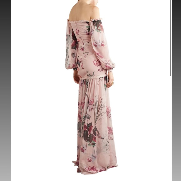 PATBO
Carolina off-the-shoulder crochet-trimmed floral-print chiffon maxi dress - Picture 3 of 6